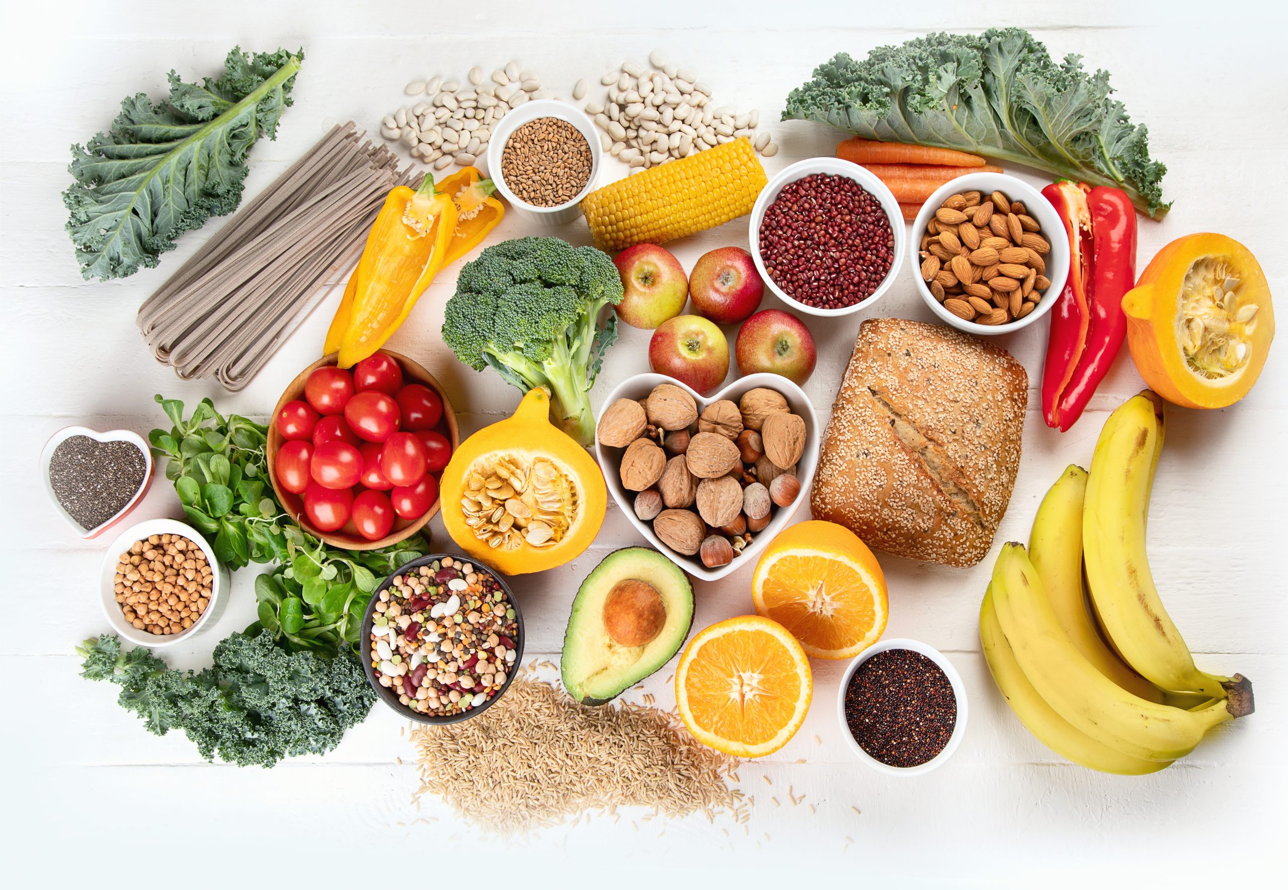 High,Fiber,Foods.,Healthy,Balanced,Dieting,Concept.,Top,View