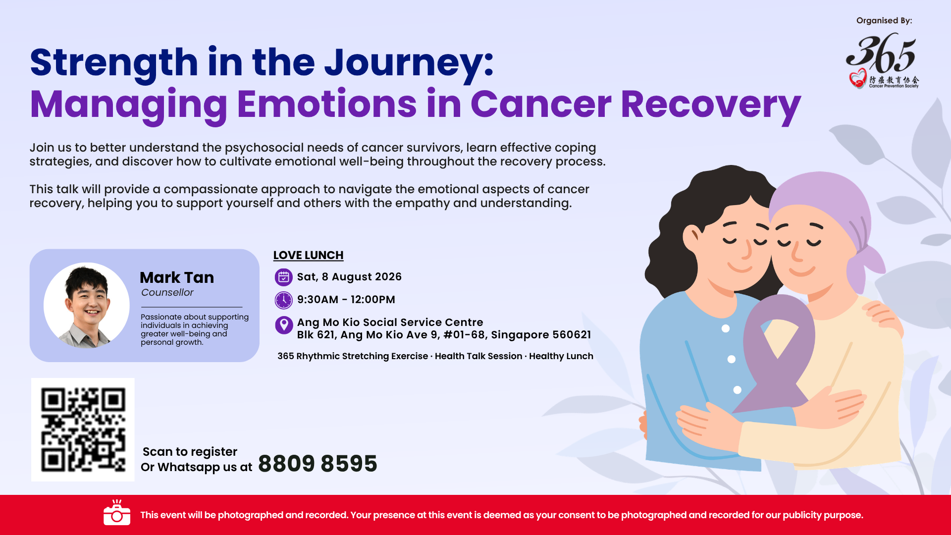 Cancer survivors learning about emotions in cancer recovery during a supportive talk