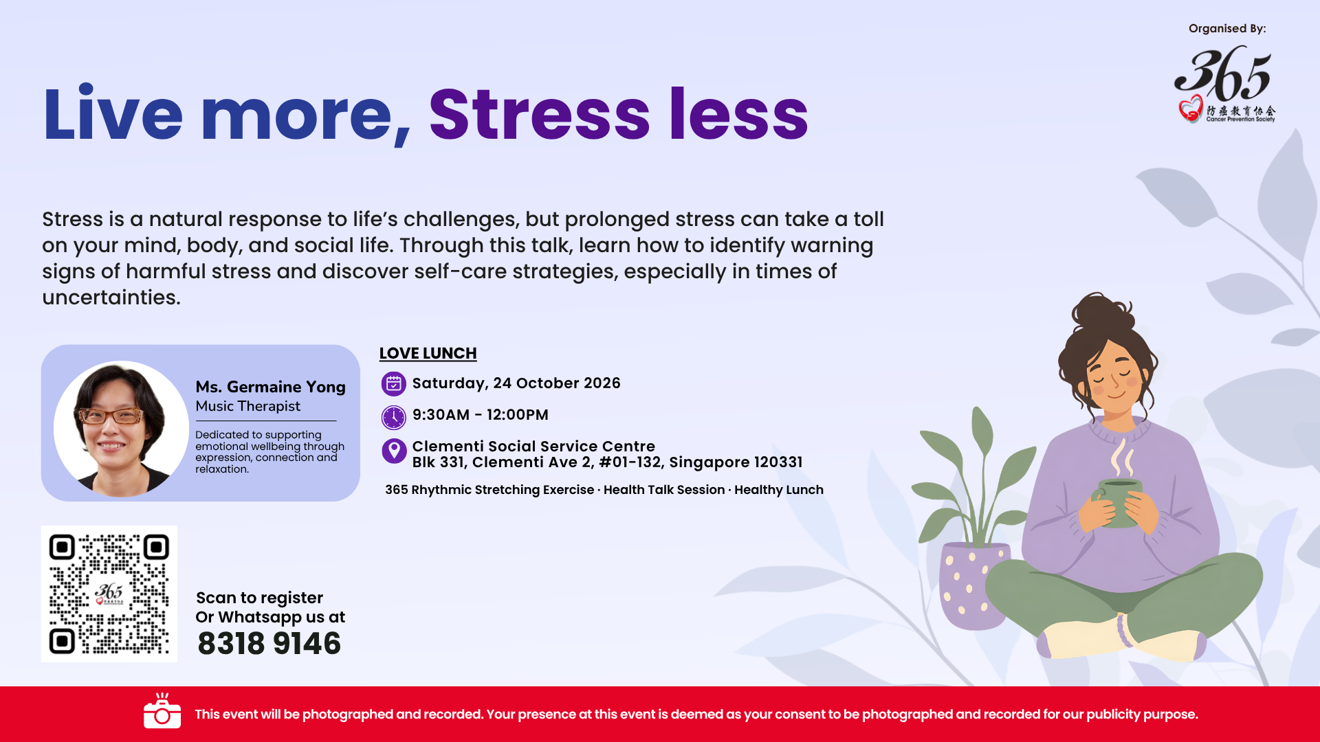 Stress management talk on recognising warning signs and practising self-care